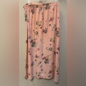Vintage Gina Peters Pink Floral Midi Skirt
